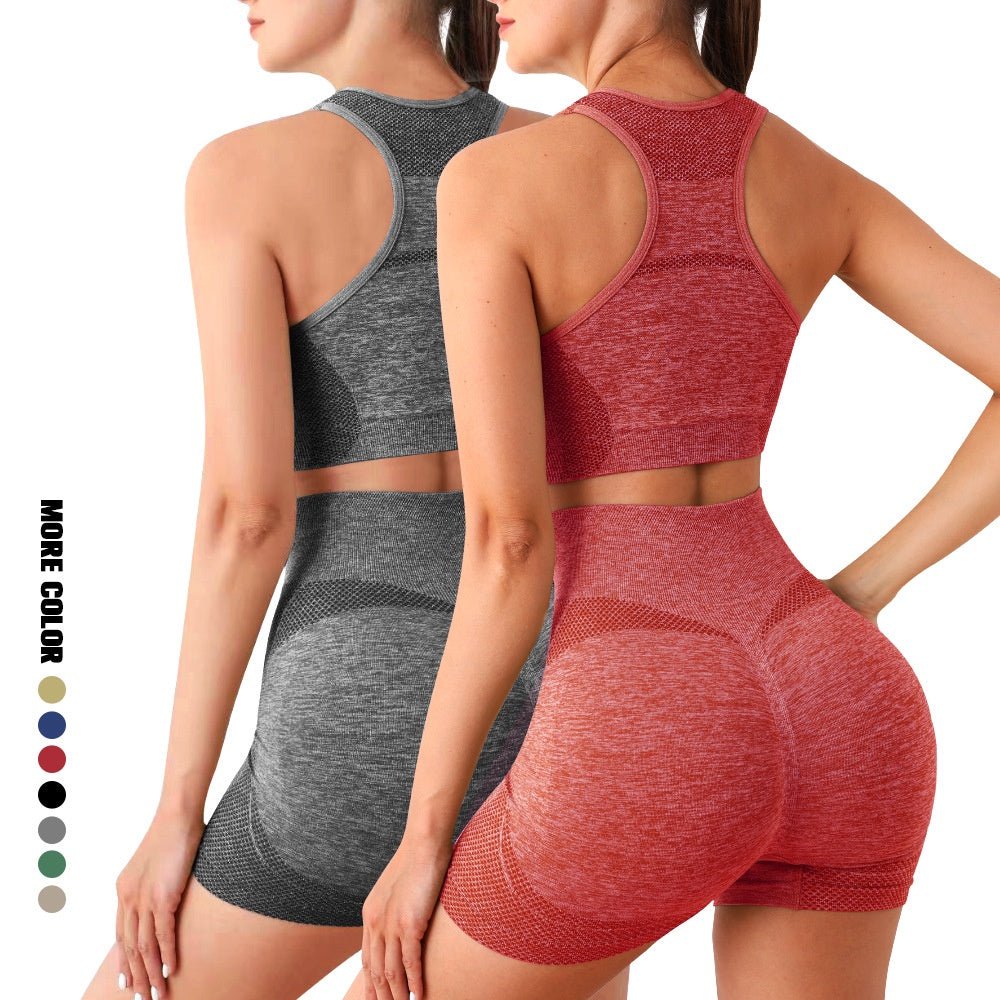 Conjunto Deportivo Push Up para Mujer – Top + Short Sin Costuras – Cintura Alta para mujer – Tendencias en Colombia – Compra Ahora en Click Boom Shop