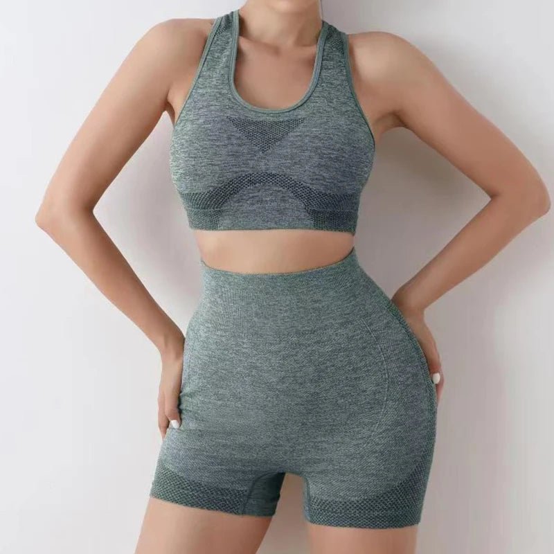 Conjunto Deportivo Push Up para Mujer – Top + Short Sin Costuras – Cintura Alta para mujer – Tendencias en Colombia – Compra Ahora en Click Boom Shop